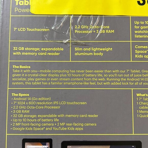 onn. 7" Tablet, 32GB, (2024 Model) - Indigo. Powered by Android. NWT - Picture 10 of 11